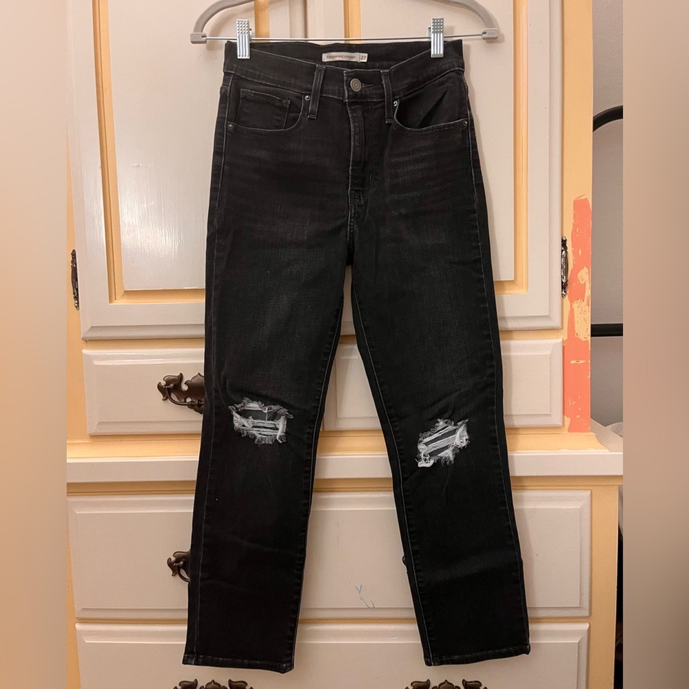Levi’s Black High Rise Straight Jeans